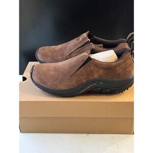 Merrell Jungle Moc Mens 8.5 Dark Earth Brown Suede Slip On Shoes J65685